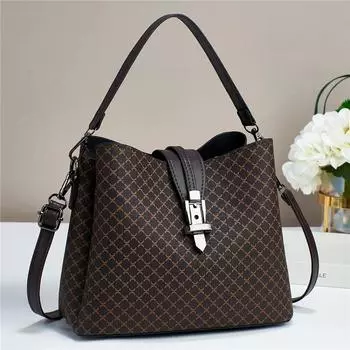 Новое поступление уличная мода женская сумка через плечо досуг трендовая сумка-ведро PU принт женская сумка 24CM 11CM 20CM чёрный