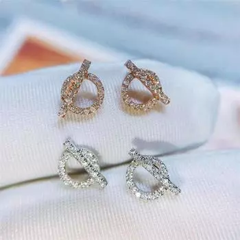Новое поступление, уникальные модные украшения, стерлинговое серебро 925 пробы и розовое золото, свинья, медсестра, белый 5А, циркон, женские свадебные серьги-гвоздики, подарок серебряный