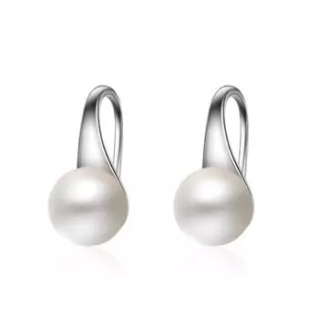 Новое поступление, ювелирные изделия из стерлингового серебра 925 пробы с жемчужным крючком, гипоаллергенные женские высококачественные висячие серьги Se250