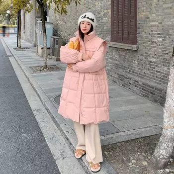 Новое поступление, высококачественное модное и теплое женское хлопковое пальто свободного покроя в корейском стиле на зиму S