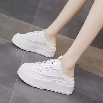 Новое поступление, женская обувь из искусственной кожи на танкетке на толстой подошве, летние модные повседневные элегантные стильные удлиняющие тапочки, НЕТ:ЛА-8 35