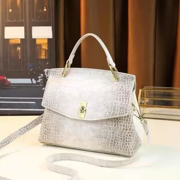 Новое поступление, женская сумка-тоут из ПУ с рисунком под крокодила, большая вместимость и элегантный дизайн