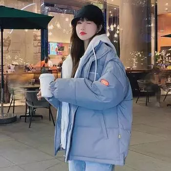 Новое поступление, женская толстая хлопковая куртка свободного покроя, двухслойное пуховое пальто на зиму S бежевый