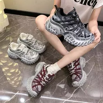 Новое поступление, женские кроссовки с толстой подошвой, ретро-платформа, кроссовки для отдыха, женские, роскошные дизайнерские вулканизированные туфли для женщин 35