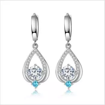 Новое поступление, женские модные серьги-капли, ювелирные изделия, женские модные длинные серьги из серебра 925 пробы, женские вечерние аксессуары для девочек белый