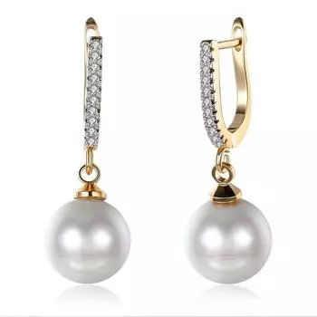 Новое поступление, женские серьги-капли с жемчугом и прозрачным цирконом, свадебные серьги, ювелирные изделия из жемчуга
