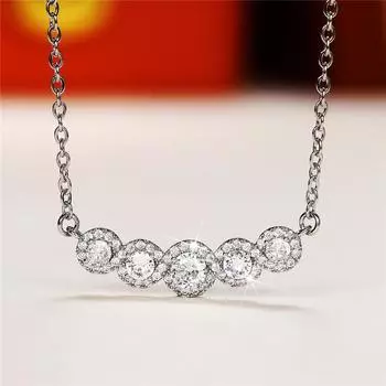 Новое простое элегантное женское ожерелье для свадебной вечеринки, Роскошный кулон с кристаллами кубического циркона, эстетические женские аксессуары, ювелирные изделия 45cm