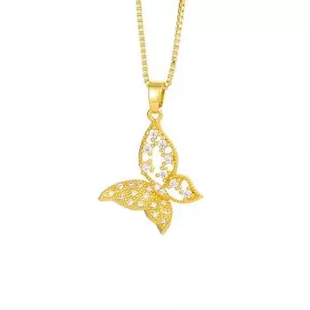 Новое простое ожерелье в виде бабочки в стиле Ins для женщин с универсальным высококачественным летним ожерельем с подвеской