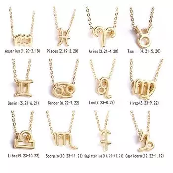 Новое простое стильное ожерелье с подвеской «Двенадцать созвездий» для женщин, юбилей, день рождения, красивый подарок, эффектные украшения для девочек 40cm