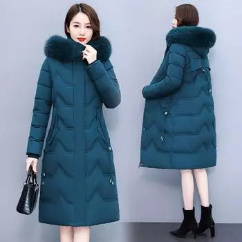 Новое пуховое пальто, женское зимнее утепленное пальто средней длины, однотонное женское пальто, наружное 5XL красный