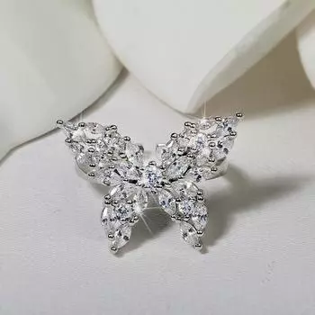 Новое японское легкое роскошное супер сказочное кольцо с бабочкой и открытым цирконием, регулируемое No. 7 (opening adjustable)