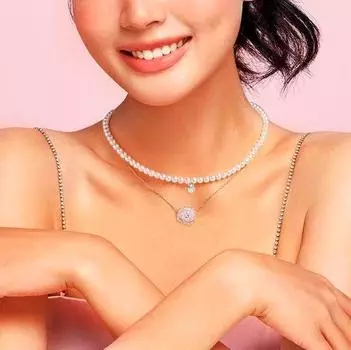 Новое ретро-цветочное двойное ожерелье в форме сердца, женское милое ожерелье с имитацией жемчуга на ключице, кулон, ювелирное изделие для девочек