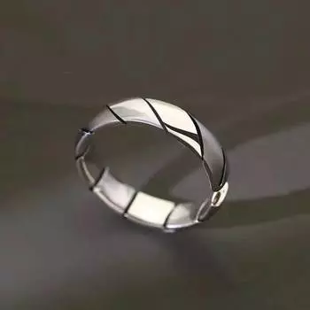 Новое ретро превратности хип-хопа для мужчин и женщин, трендовое серебряное кольцо, простое открытие, корейский подарок для пары, нишевый портовый стиль Resizable