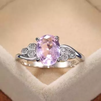 Новое романтическое розовое овальное кольцо с цирконом для подруги, нежное женское кольцо, блестящие аксессуары для помолвки, Новое поступление 10