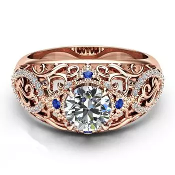 Новое роскошное кольцо-пасьянс с полым цветочным дизайном, блестящие ювелирные изделия с кубическим цирконием, кольца для коктейльной вечеринки для женщин 10