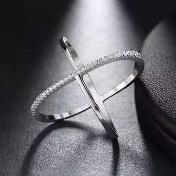 Новое роскошное X-образное кольцо с микро-асфальтированным цирконием AAA, стильное модное ювелирное изделие, коктейльная вечеринка для женщин и девочек 9