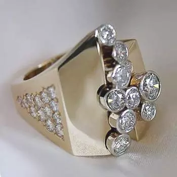 Новое роскошное женское кольцо золотого цвета в стиле панк с круглым вырезом, модный дизайн, повседневная одежда для коктейльной вечеринки, женское кольцо, размер 6-10 9