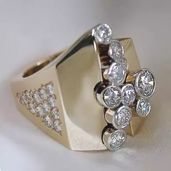 Новое роскошное женское кольцо золотого цвета в стиле панк с круглым вырезом, модный дизайн, повседневная одежда для коктейльной вечеринки, женское кольцо, размер 6-10 8