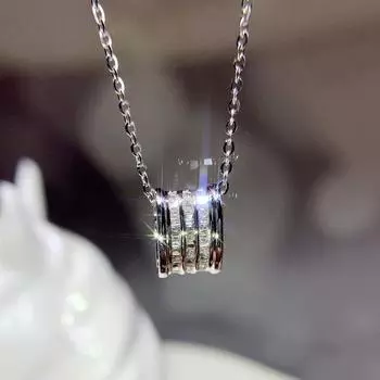 Новое роскошное женское ожерелье серебряного цвета с изящной подвеской, модные аксессуары для вечеринки, повседневная одежда, универсальные украшения 45cm