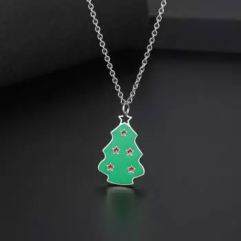 Новое рождественское ожерелье, индивидуальная модная подвеска в виде рождественской елки для мужчин и девочек, нишевый дизайн, Clasized Claolies