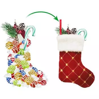 Новое рождественское украшение 9-дюймовые золотые блестящие рождественские носки, детский подарочный пакет со сладостями, рождественская подвеска синий