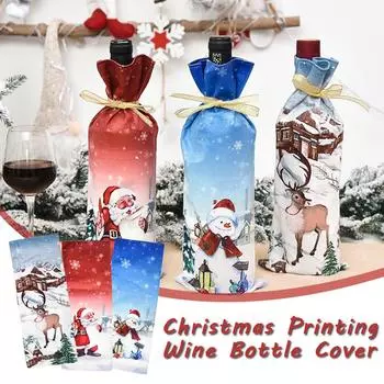 Новое рождественское украшение Кукла старика Крышка бутылки вина Рождественские украшения красный