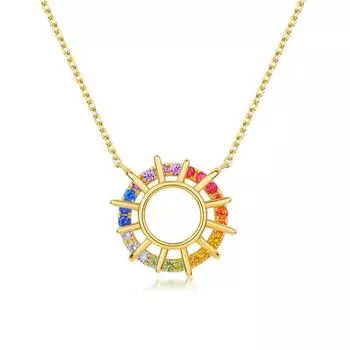 Новое семицветное ожерелье с цирконом S925, серебряная цепочка на ключицу цвета подсолнуха для мужчин и женщин, европейский и американский ретро-стиль Advanced Sense