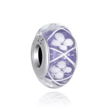 Новое серебро 925 розового и фиолетового цветов из муранского стекла, изящные бусины своими руками, подходят для оригинального браслета, ювелирные изделия для женщин