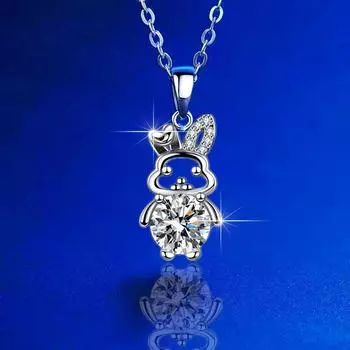 Новое серебряное ожерелье S925 с кроликом, женское, легкое, роскошное, нишевое, с подвеской в виде ключицы, бриллиантами, подарок на день рождения для девушки