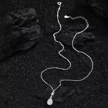 Новое серебряное украшение для ног во французском стиле, подвеска-капелька, ожерелье из стерлингового серебра S999, женственный и роскошный стиль, красивая цепочка на ключицу Adjustable size серебряный