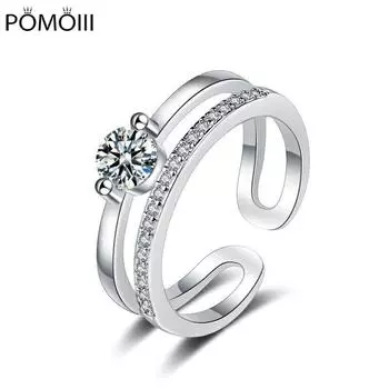 Новое серебряное женское кольцо S925 с геометрическим рисунком для девочек, полые кольца с двойным открытием для девочек, полые кольца с двойным открытием, фестиваль любовников, юбилей для женщин, подарок