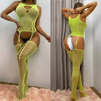 Новое сексуальное фетиш-белье, сетчатые боди, прозрачные открытые промежности, цельное нижнее белье, подвязки, экзотические сексуальные боди-чулки One Size