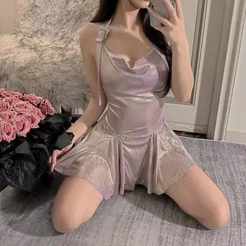 Новое сексуальное и модное облегающее платье Domila с блестящими воланами и талией, сексуальное нижнее белье F451 M