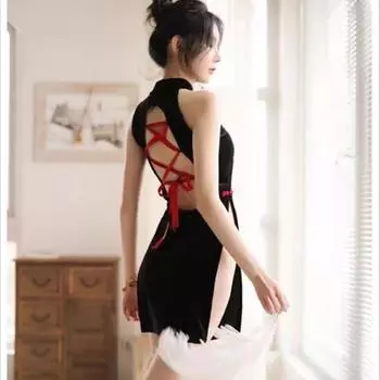 Новое сексуальное нижнее белье бархат ретро женское чонсам сзади ремешок ремешок сексуальная полая униформа соблазн one size fits all