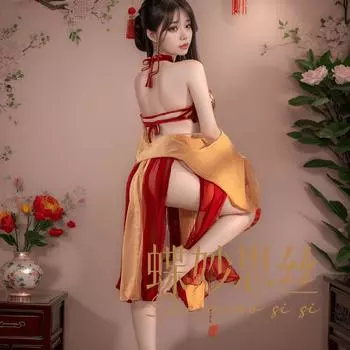 Новое сексуальное нижнее белье чистое желание ретро стиль Hanfu Дуньхуан летящий феникс вышивка шея One size