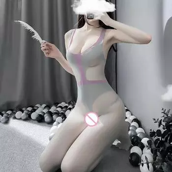 Новое сексуальное нижнее белье для взрослых с U-образным вырезом, боди-комбинезон, порно, экзотические костюмы, Lenceria Mujer, прозрачное, горячее, серое, белое женское нижнее белье S-XXL