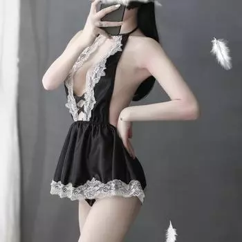 Новое сексуальное нижнее белье кружевное искушение глубокий V сексуальный спинка женская подвязка для чулок раздвоенная ночная рубашка молочное нижнее белье one size fits all