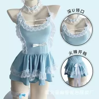 Новое сексуальное нижнее белье, наряд горничной, милый наряд горничной, сексуальная юбка с подтяжками, униформа, костюм one size fits all