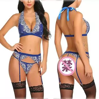 Новое сексуальное нижнее белье, сексуальный соблазнительный комплект из двухцветного кружева S