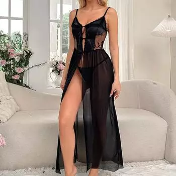 Новое сексуальное нижнее белье сексуальное женское сетчатое открытое платье ночная рубашка домашняя одежда сексуальный костюм S