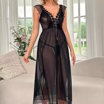 Новое сексуальное нижнее белье сексуальное женское цветочное кружевное глубокое V сетчатое платье секс костюм S