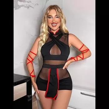 Новое сексуальное нижнее белье сексуальное женское сетчатое перспективное ремешок комбинезон шорты секс костюм S