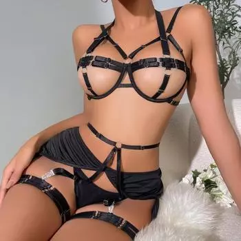 Новое сексуальное нижнее белье, сексуальный сетчатый комплект нижнего белья с подвязками S