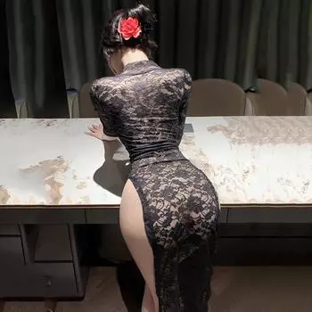 Новое сексуальное нижнее белье сексуальное кружевное соблазнительное платье горячее боковое сечение тонкое униформа пижама женская average size (80-65kg)