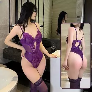 Новое сексуальное нижнее белье сексуальное женское кружевное сеточное полое подтяжк комбинезон секс костюм One size