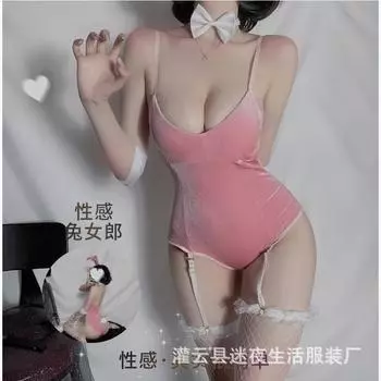 Новое сексуальное нижнее белье со скрытой пуговицей для косплея, цельный костюм для дразнения кролика One size