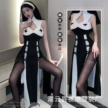 Новое сексуальное нижнее белье страсть искушение монахиня милый комплект униформы cos горячее чистое желание пижамный комплект 2717 average size