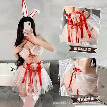 Новое сексуальное нижнее белье, униформа для девочек-зайчиков, соблазнительная кружевная сексуальная юбка на подтяжках, горячее чистое желание, бесплатно 2650 average size