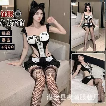 Новое сексуальное нижнее белье женская сексуальная полицейская форма соблазнительная пижама маленькая грудь флирт горячая страсть костюм 2685 average size