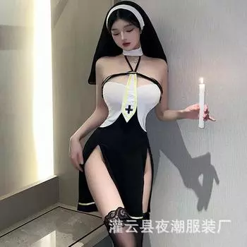 Новое сексуальное нижнее белье женское сексуальное потрясающее нижнее белье cheongsam для груди монахиня королевская сестра женское бесплатное чистое желание 2723 average size